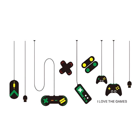 LAMIRO Wall Sticker Set Game Wall Stickers Gamer Room Decor Gaming Controller Playroom Wall Decals for Bedroom Living Room Decor Removable Art Mural for Boys Kids Gamer Room Decor for Boys