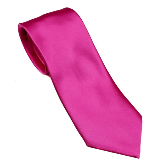 BuyYourTies - Mens Solid Neck Tie - Fuchsia