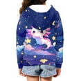 thumbnail image 3 of DISNIMO Galaxy Axolotl Hoodie Girls Star Hoodie Kids Cute Sweatshirt Zip Front Hoodies for Boys Hooded Zip Up Sweatshirts Size 8-10 Girl Hoodie Jacket for Girls Hooded Coat Casual Fall Clothes, 3 of 7