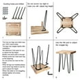 thumbnail image 6 of Greenage Suar Wood End Table Solid Square with Hairpin Table-16''x16''x21'', 6 of 8