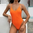 thumbnail image 2 of Ramiter One Piece Swimsuit Women's One-Piece Swimsuit for Women Vintage Swimwear Monokini Crisscross Back Swimsuits Modest Bathing Suits M,Orange, 2 of 5