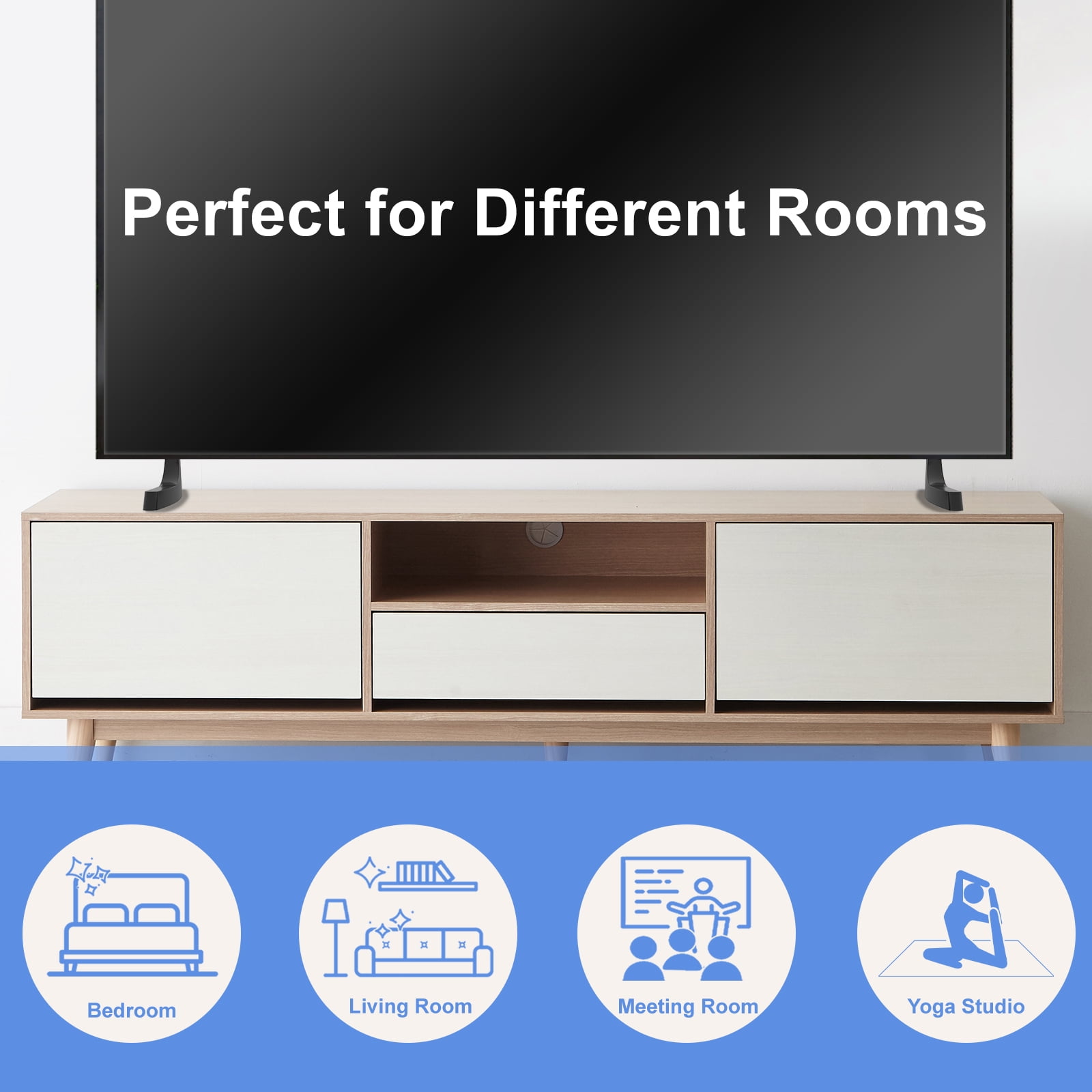 TV Stand Legs for Samsung TV Legs, for UN32N5300 UN32M4500 UN32J4000 UN32J400DAF UN32M4500AF UN32N5300AF UN32J4500AF UN32J4002AF for Samsung TV Stand Legs with Screws Black
