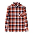 thumbnail image 4 of Jinhomg Big And Tall Men'S Long Sleeves Button-Up Shirt Wrinkle Free Plaid Shirts Casual Cotton Shirt With Pocket Orange,XXL, 4 of 5