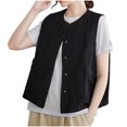 thumbnail image 2 of LOVZFMLL Cardigan for Women's Solid Color Sleeveless Round Neck Cardigan Blouse, 2 of 9