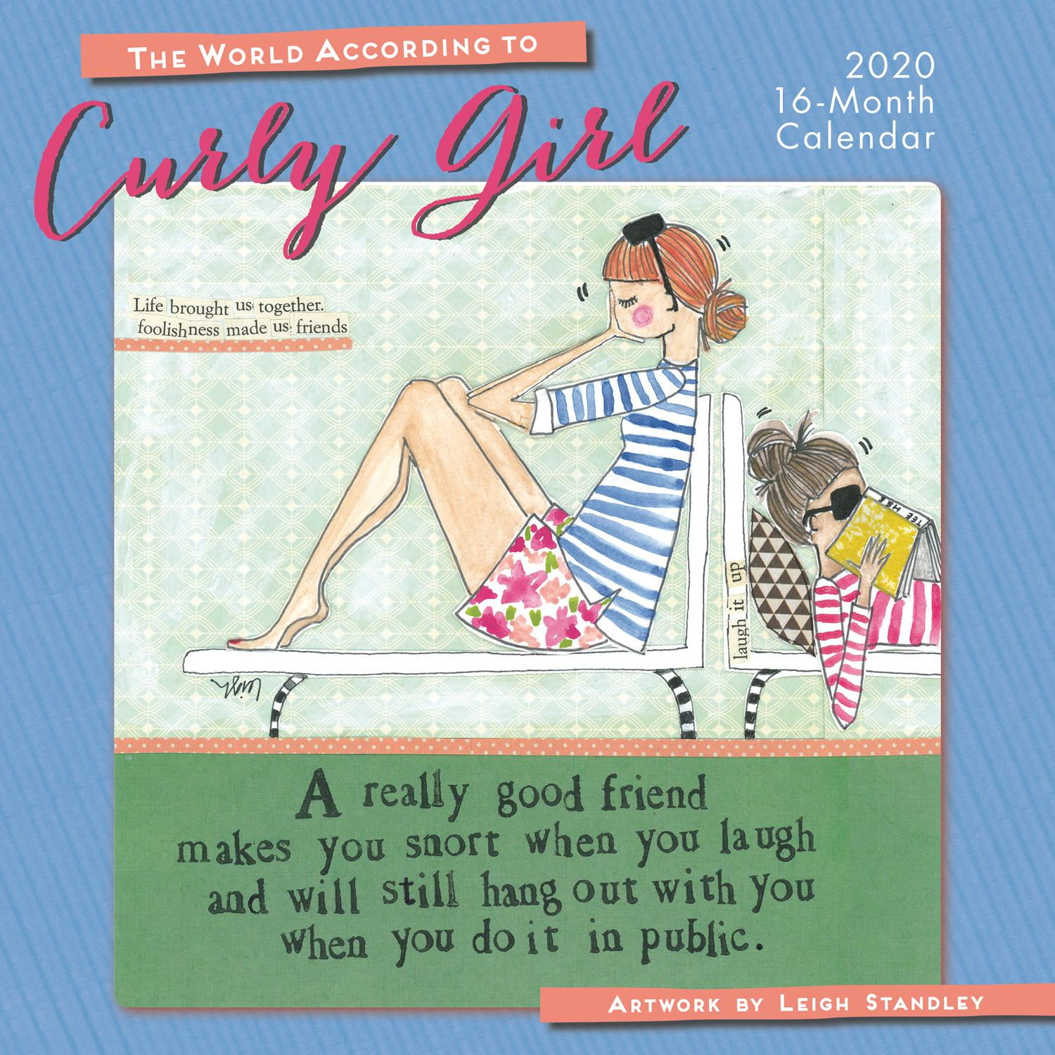 2025 the World According to Curly Girl 16Month Wall Calendar By