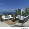 thumbnail image 6 of Noble House Santa Cruz 8 Piece Outdoor Wicker Sectional Sofa Set in Gray, 6 of 54