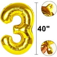 thumbnail image 2 of 40 Inch Gold Balloon Number 3 Balloon,Number Balloons Gold Big Giant Jumbo Number 3 Foil Mylar Balloons for 13th Birthday Party Anniversary Events,Wedding Anniversary Party Decorations, 2 of 15