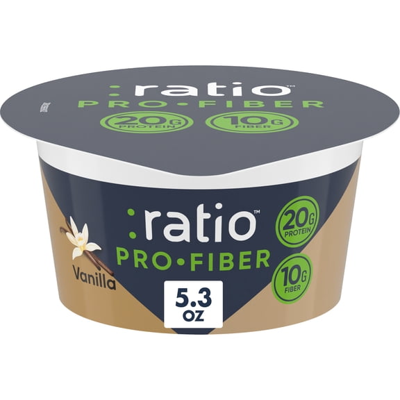 Ratio Pro-Fiber Yogurt Cultured Dairy Snack Cup, Vanilla, 5.3 oz