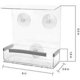 thumbnail image 5 of Comedero para pájaros de ventana, 1 pieza, comedero para pájaros de acrílico para exteriores, ventana con 3 ventosas, transparente, con estante extraíble, comedero para pájaros para, 5 of 5