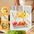 thumbnail image 1 of Organizador de canasta de frutas de cocina organizador decorativo de metal desmontable de 2 niveles Cesta de vegetales de 2 niveles para sala de estar Oro, 1 of 8
