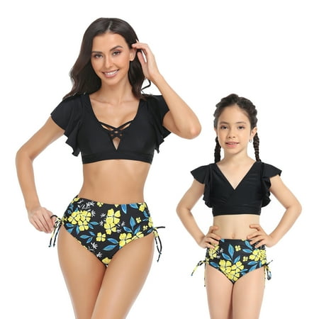 

Gwiyeopda Family Matching Swimsuit Mommy and Me Swimwear Bathing Suit Kids Summer Beachwear Bikini Set