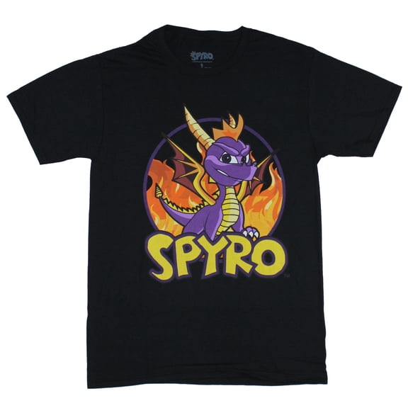 Spyro The Dragon Mens T-Shirt - Classic Spyro Fire Image (Small)