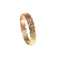 thumbnail image 6 of 14k yellow rose gold 2 tone custom hand engraved Hawaiian scroll maile ring 4mm cut out size 8, 6 of 8