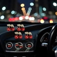 thumbnail image 3 of 4 pieces of cherry car vent freshener clips, crystal stone car vent perfume clips, shiny cute accessories decoration, women's items, air freshener, decoration (random fragrance), 3 of 5