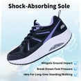 thumbnail image 6 of Womens Walking Shoes with Arch Support Orthotic Sneakers for Plantar Fasciitis Heel and Foot Pain Relief Tennis BlackPurple Size 11, 6 of 7