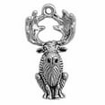 thumbnail image 1 of Sterling Silver 16" 1mm Box Chain 3D Large Detailed Sitting Moose Antlers Pendant Necklace, 1 of 2