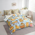 thumbnail image 3 of jejeloiu Cartoon Capybara Animals 7 Pieces Bedding Comforter Set,Cute Daisy Floral Full Bedding Set For Capybara Lover Reversible, 3 of 8