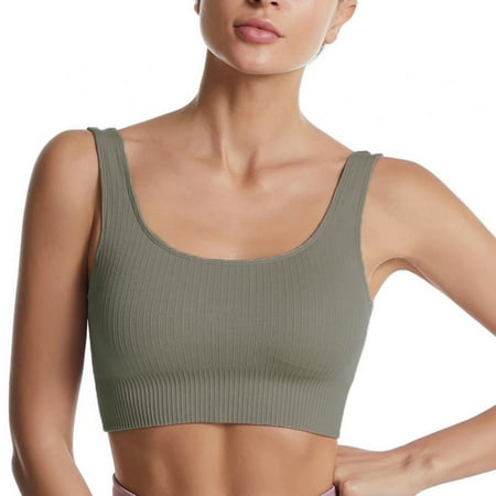 

Pretty Comy Sports Bra Womens Longline Padded Crop Tank Yoga Bras Workout Fitness Top