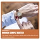 thumbnail image 4 of Reloj de mesa pequeño, sencillo y elegante, con esfera digital de cuero, para mujeres estudiantes (marrón), 4 of 8