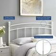thumbnail image 5 of Headboard, Queen Size, Metal, White, Modern Contemporary Urban Design, Bedroom Master Guest Suite, 5 of 6