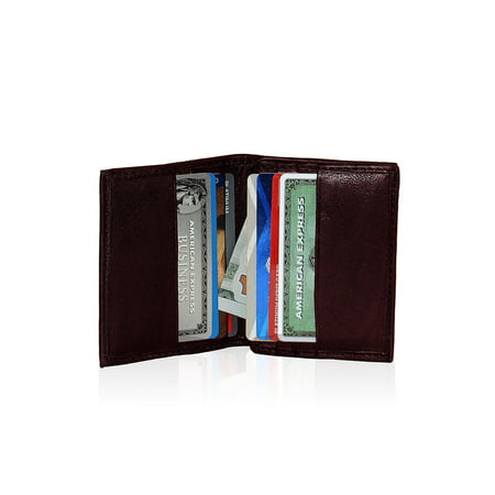 AFONiE RFID Blocking Leather Card Case Best Business Card Holder Bi-Fold