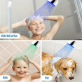 thumbnail image 4 of 1pc Shower Head With Lights, High Pressure Led Shower Head, 7 Color Changing Rainfall LED Fixed ShowerHead For Bathroom, Luxury Chrome Flow Rain ShowerHead Angle-adjustable For Kids Adult, 4 of 4