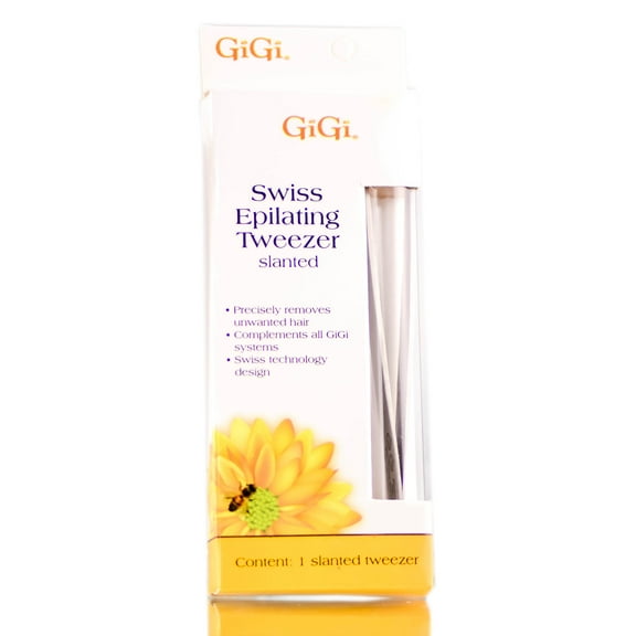 Slanted , Gigi Swiss Epilating Tweezer , Hair Scalp Skin Body - Pack of 2 w/ SLEEK Teasing Comb
