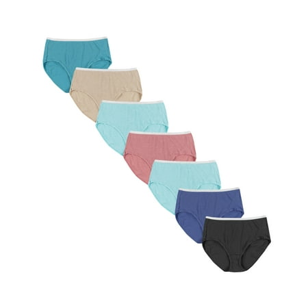 JMS Womens Ribbed Cotton Brief 6-Pack, 13, Assorted 