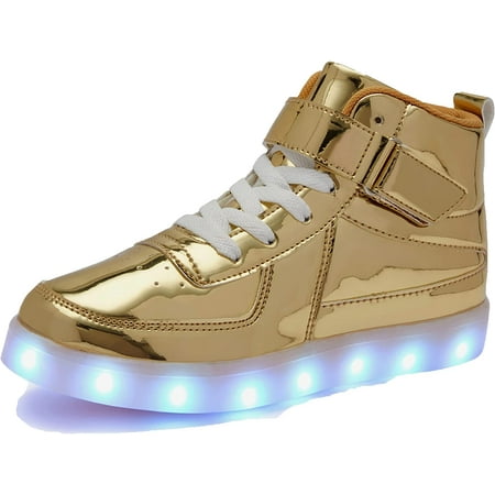 

YAZI Kids LED Light up Shoes USB Charging Flashing Light Up High-top Sneakers for Boys and Girls Child Unisex