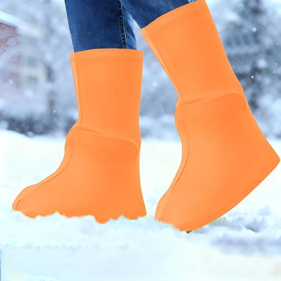 Waterproof Shoe Covers for Adults Reusable High Top – Anti-Slip Snow Galoshes Overshoes for Hiking Camping Cycling