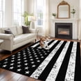 thumbnail image 2 of Large Area Rugs for Living Room Bedroom, Black American Flag 5'x8' Rug Washable Carpet Runner Indoor Outdoor, Vintage USA Flag Non Slip Floor Mats Rug for Kitchen, Bathroom, 2 of 8