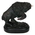 thumbnail image 6 of Rustic Western Charging American Buffalo Bison Bronze Electroplated Resin Statue, 6 of 9