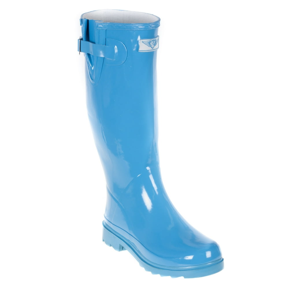 teal rubber boots