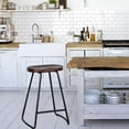 thumbnail image 3 of Saddle Scandinavian Wood Counter Stool w/ Metal Base (Set of 2), 3 of 4