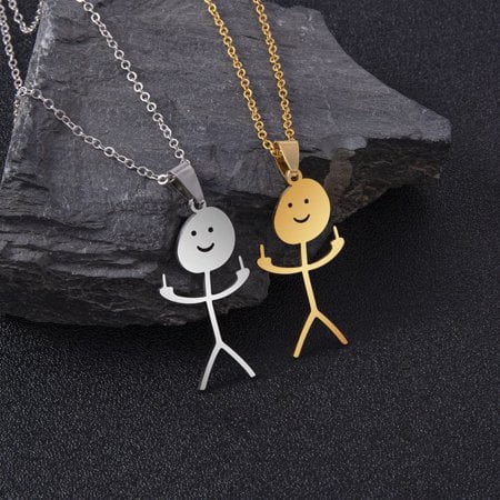 único malo Inflar Funny Doodle Necklace Personalized Finger Statement Best Friend Pendant  Unique Friendship Gift for Women Men Teen Girls Boys Cool Handmade Silver  Necklaces Jewelry - Walmart.com