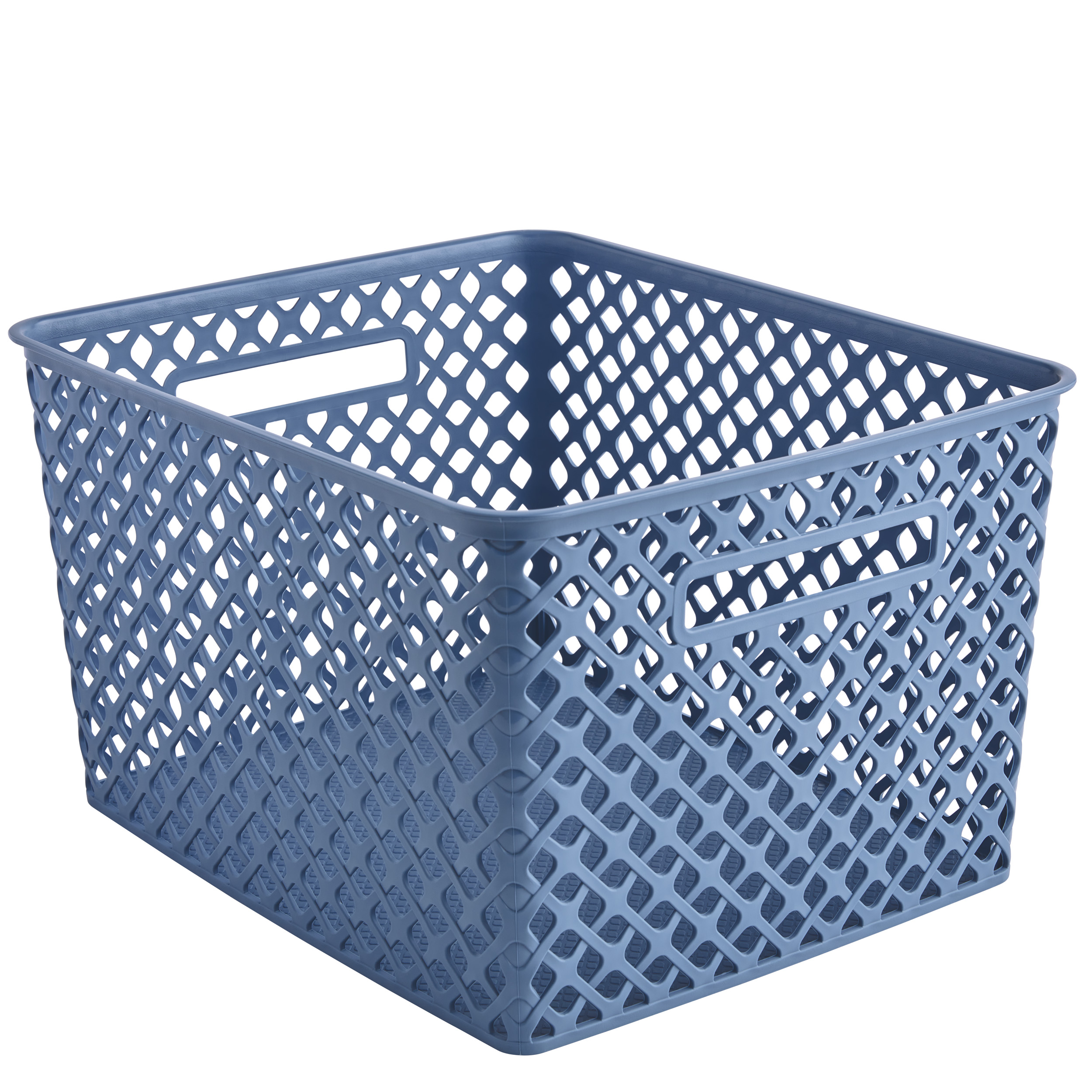 Mainstays Large Blue Decorative Storage Basket - image 3 of 5