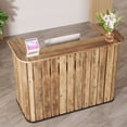 thumbnail image 6 of Finmind 63" U-Shaped Reception Desk with Counter, Modern Front Desk with Private Panel for Salon, Lobby, Retail Store, Office, Rustic Brown, 6 of 7