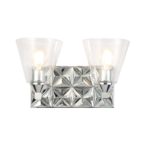 Lucas McKearn Alpha 2-light Metal Bath Vanity Light in Polished Chrome