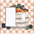 thumbnail image 2 of Metal Light Switch Wall Plate Outlet Cover (Vanilla Chocolate Peach Fruit Berry Cake - Single Rocker Single Toggle), 2 of 2
