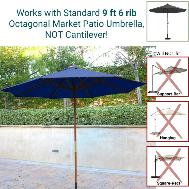 6 x 9 patio umbrella olefin Covered Living 9ft Umbrella Replacement Canopy 6 Ribs in Navy Olefin (Canopy Only)