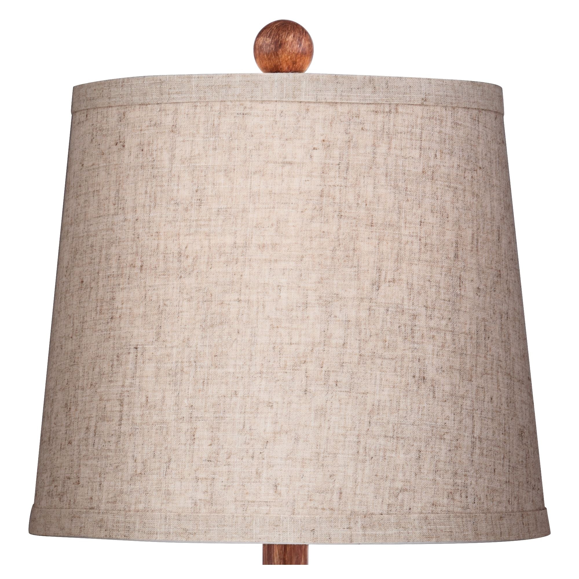 360 Lighting Fraiser Modern Accent Table Lamp 23 1/2" High Brown Faux Wood Oatmeal Drum Shade for Bedroom Living Room Bedside Nightstand Office Kids