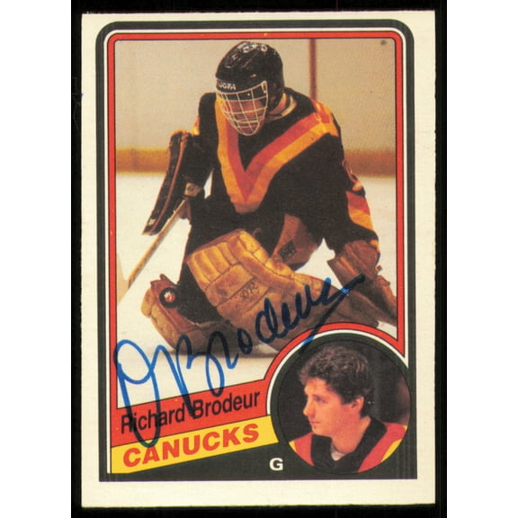 Richard Brodeur Autographed 1984-85 O-Pee-Chee Card #314 Vancouver Canucks SKU #255061