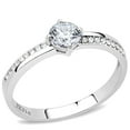 thumbnail image 1 of Alamode DA025-6 Femmes Haute Poli Bague en Acier Inoxydable avec AAA Grade CZ en Clair - Taille 6, 1 of 1