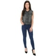 thumbnail image 2 of SKYLINEWEARS Women's Denim Vest Buttoned Washed Denim Vest Sleeveless jean Jacket Chest Flap Pocket, 2 of 4