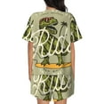 thumbnail image 6 of Fuzoiu Dinosaur Print Women's Short-Sleeved Pajama Set,Lounge Sleepwear Set,Womens Pajama Sets 2 Piece,Button-Up Top and Shorts with Pockets-Large, 6 of 7