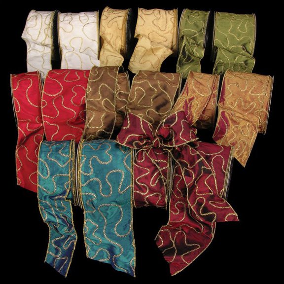The Ribbon People Chocolate Brown and Gold Wired Craft Ribbon 4" x 20 Yards