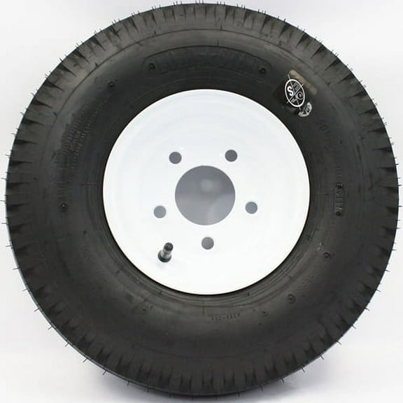 8" X 3.75" 5-4.5" Bolt Circle White Trailer Wheel