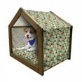 thumbnail image 1 of Retro Pet House, Hexagonal Shapes Honeycomb Geometric Pattern with Grunge Effect and Retro Colors, Outdoor & Indoor Portable Dog Kennel with Pillow and Cover, 5 Sizes, Multicolor, by Ambesonne, 1 of 5