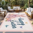 thumbnail image 2 of Easter Rabbits Outdoor Rug for Patio/Deck/Porch, Non-Slip Large Area Rug 4 x 6 Ft, Spring Floral Cute Bunny Butterflies Pink Indoor Outdoor Rugs Washable Area Rugs, Camping Rug Carpet Runner, 2 of 8