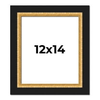 12x14 Frame Gold Real Wood Picture Frame Width 2.25 Inches | Interior Frame Depth 0.5 Inches |
